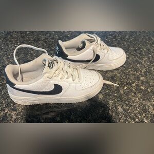 Nike Air White and Black Leather Sneakers